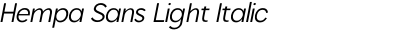 Hempa Sans Light Italic
